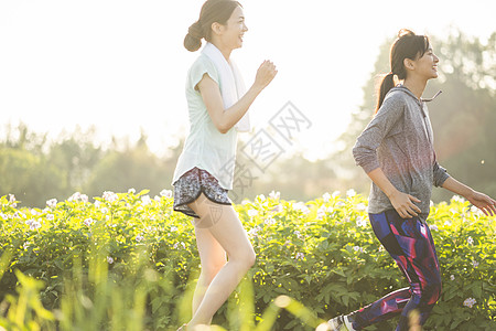 兰花复制空间人物女子运动装跑步背景图片