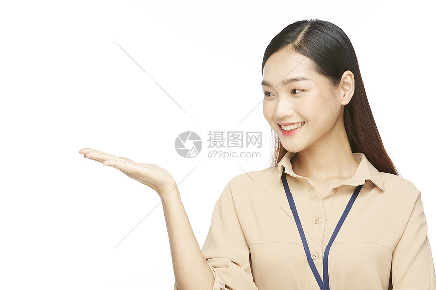 商务女性展示动作图片