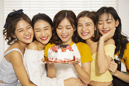 生日宴会愉快的生日聚会的女人们背景