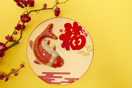 红色中国风祥云新年创意背景背景