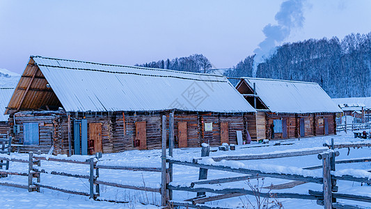 雪乡村落冬日雪景背景