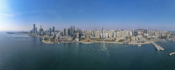 航拍青岛城市全景图图片