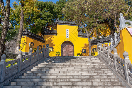 南京千年古刹鸡鸣寺山门背景图片