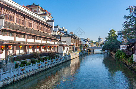 夫子庙徽派建筑国家5A级旅游风景区南京夫子庙秦淮河风光带背景