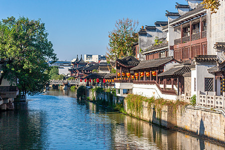 夫子庙徽派建筑国家5A级旅游风景区南京夫子庙秦淮河风光带背景