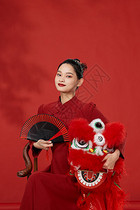 中国风国潮创意青年女性图片