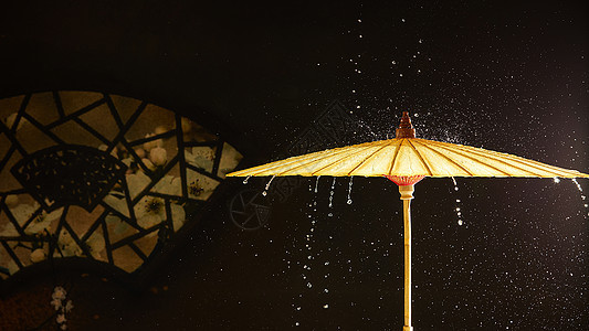 雨中的中国传统古风油纸伞素材高清图片素材