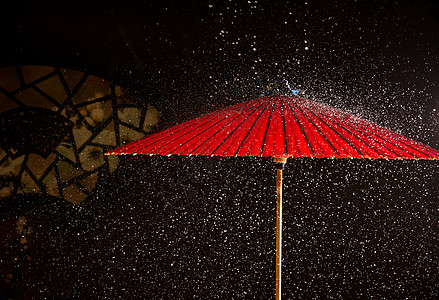 国潮来了淋了雨的中国传统古风油纸伞背景