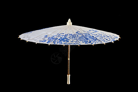 中国传统古风蓝色油纸伞图片