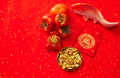 春节年货和金元宝图片