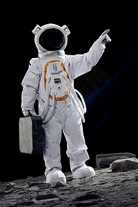 太空科技太空宇航员触碰虚拟屏幕背景