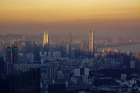 深圳城市日夜更替风景蓝天高清图片素材