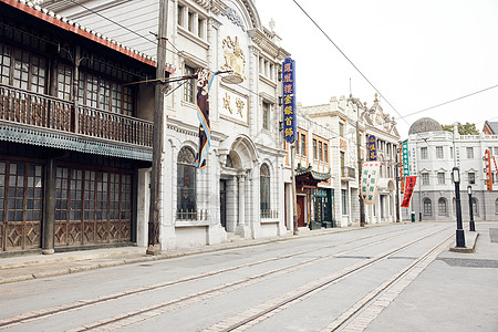 复古韵味美背民国风中式仿古建筑背景