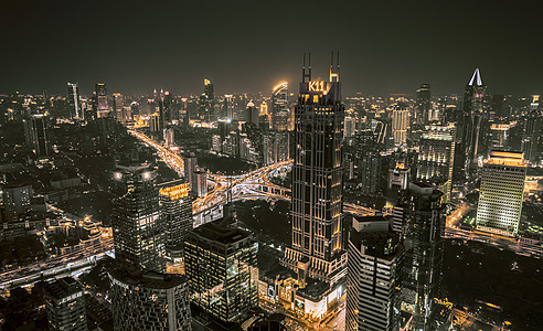 上海新天地震撼夜景航拍全景图高清图片