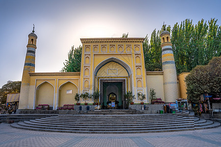 新疆喀什古城艾提尕清真寺南疆高清图片素材