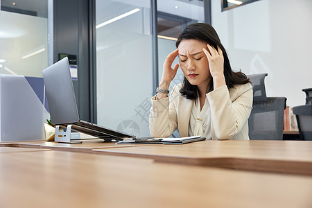 商务女性职场压力疲惫形象图片