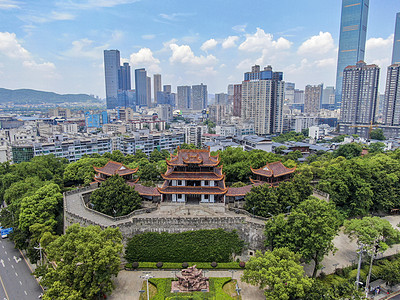 航拍湖南长沙天心阁4A景区背景图片