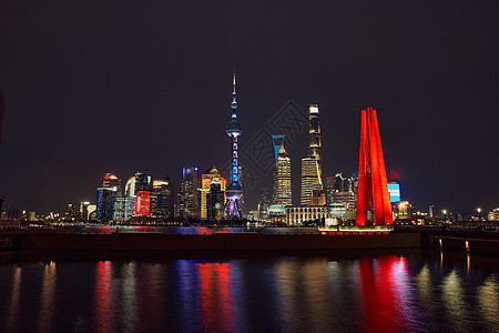 上海外滩美丽夜景城市夜景高清图片素材