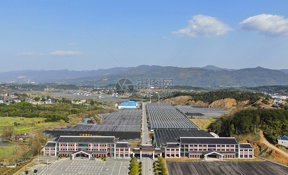 现代农业太阳能大棚种植基地图片