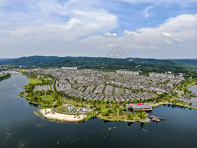 湖南常德桃花源古镇航拍古建筑高清图片素材