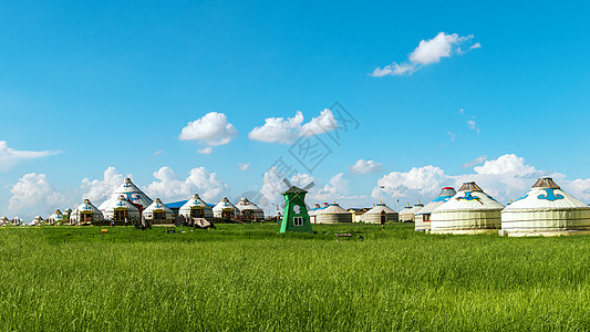 内蒙古牧场诗画草原春季景观背景