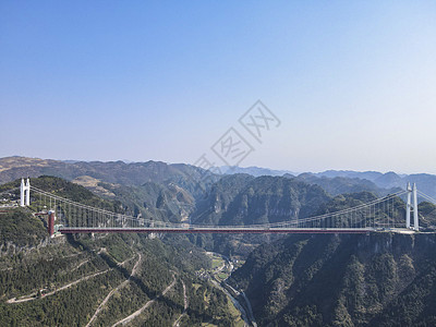 航拍湖南湘西矮寨大桥全景图片