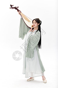 传统国风美女弹琵琶图片