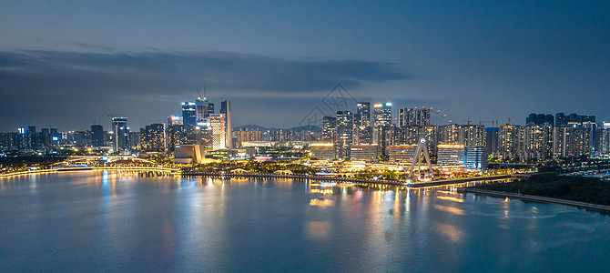 深圳福田深圳欢乐港湾夜景城市夜景背景