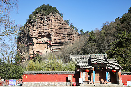 甘肃5A景点天水麦积山石窟高清图片