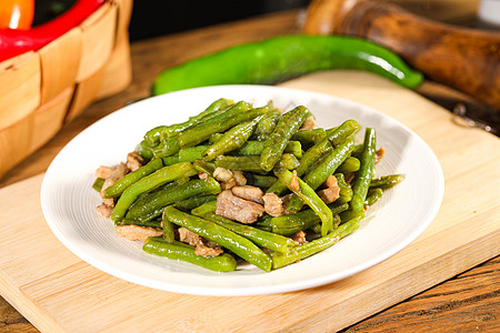 豆角炒肉食物美食中餐图片