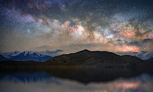新疆喀什喀拉库勒湖的银河星空图片