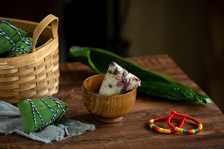 传统食物端午节粽子美食摄影图图片