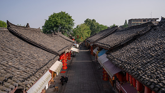 四川南充阆中古城街景背景图片