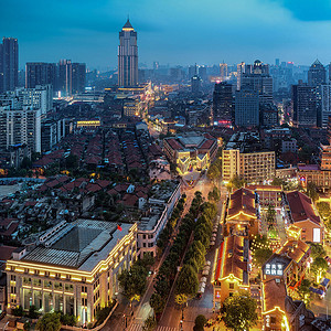 城市夜景汉口城区图片