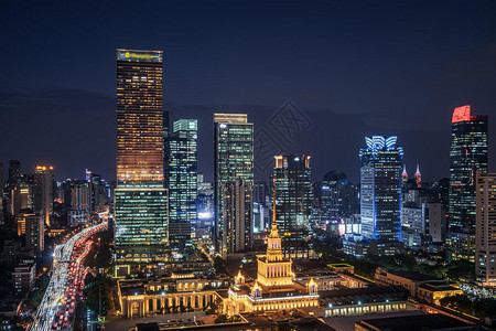 上海静安夜景图片