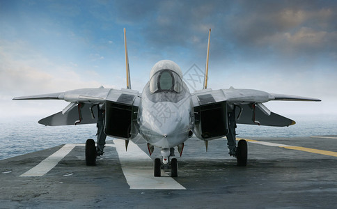 f14战斗机从前面看航母甲板上图片