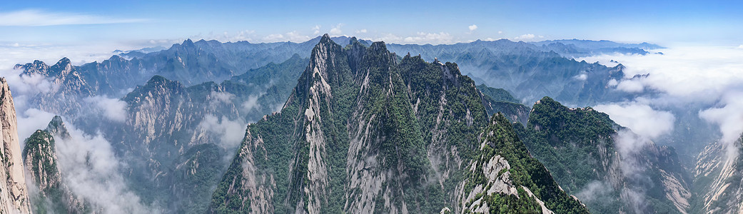 陕西5A景区西岳华山风光全景图图片