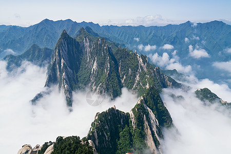 秦岭山脉陕西5A景区西岳华山风光背景