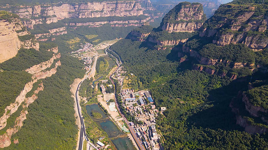 5A景区航拍太行山大峡谷风景高清图片