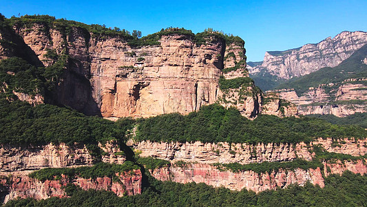 航拍太行山大峡谷风光5A景区高清图片