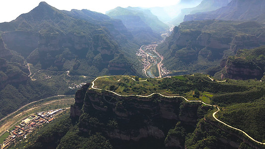 航拍太行山大峡谷风光5A景区图片