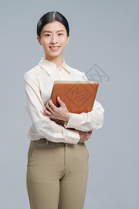 客户服务自信的商务女士肖像背景