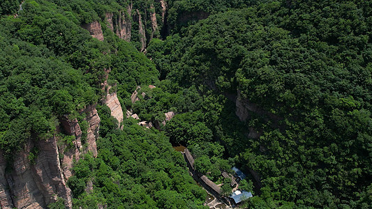  5A景区龙潭大峡谷奇特峡谷地貌航拍图片