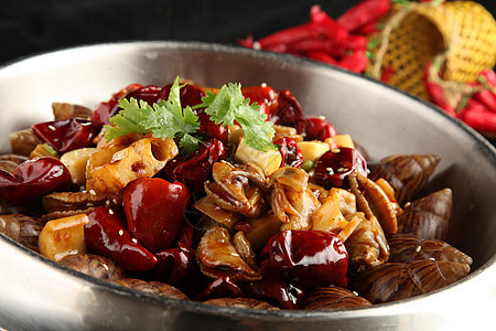 中式美食香辣海螺图片