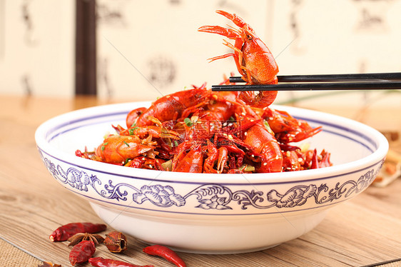 中式美食干煸香辣小龙虾图片