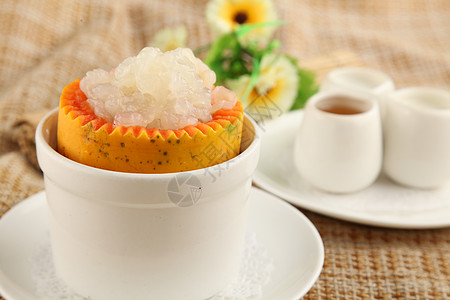 甜品木瓜炖雪蛤背景