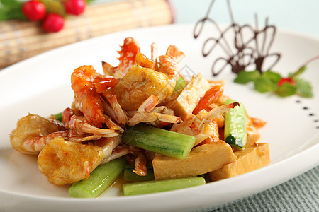 中餐蟹炒虾图片
