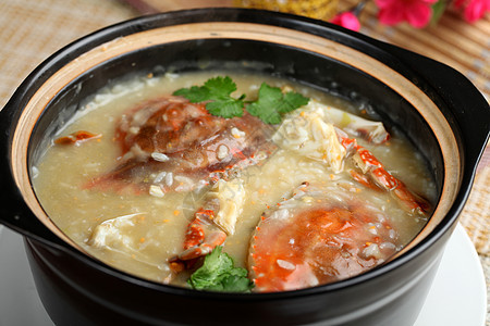 中餐砂锅蟹粥图片
