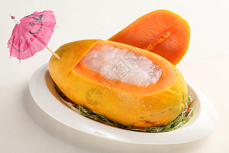 甜品木瓜炖雪蛤图片