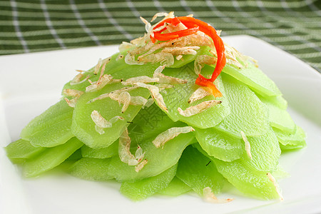 虾皮拌芥兰绿色健康高清图片